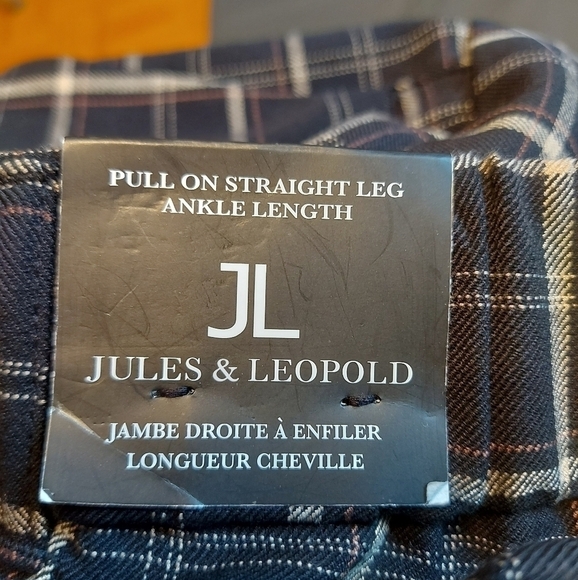 JULES & Leopold Dark Academia Plaid Trousers Preppy Tapered Ankle Pants - Picture 7 of 9